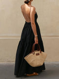 Backless Tiered Maxi Dress