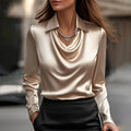 SELENA - LUXE SATIN BLOUSE WITH SOFT NECKLINE