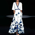 Jamie Elegant Maxi Dress with Floral Pattern