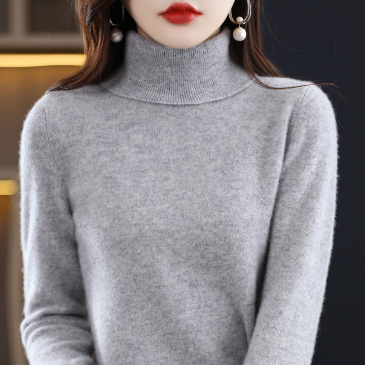 Women Elegant Turtleneck Sweater